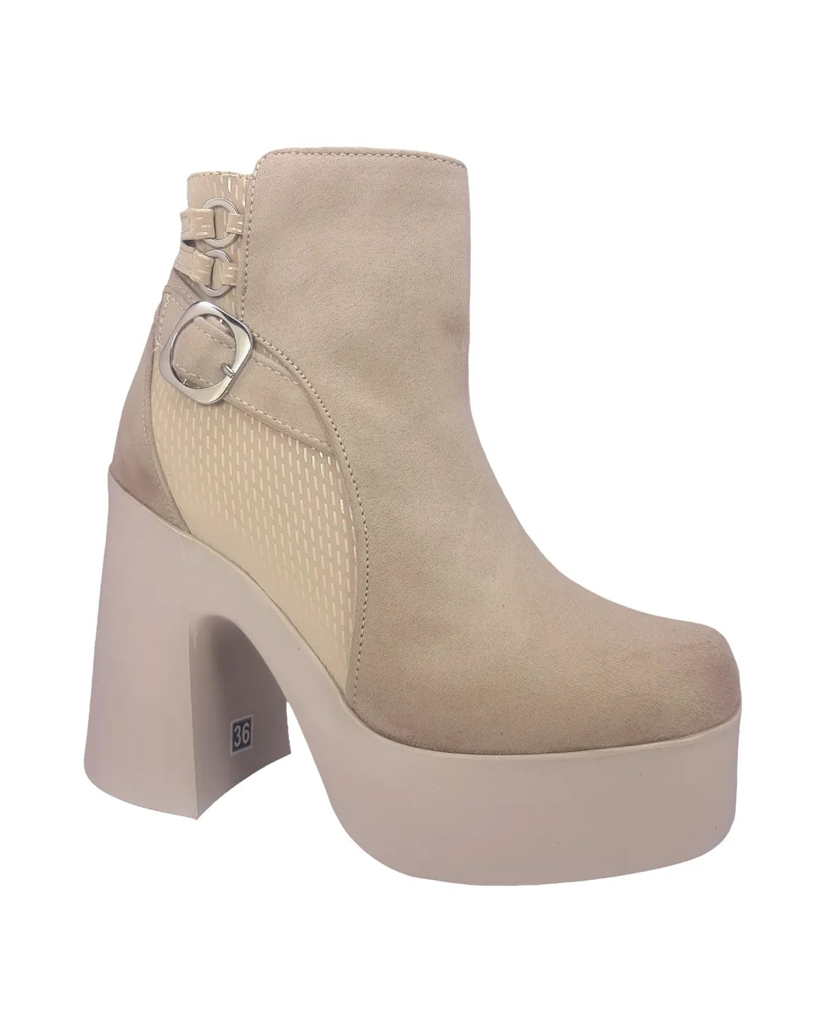 Botas Beige Mujer Tacón Alba Zoe
