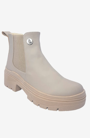 Botin De Mujer Jade Beige con elasticos para mejor ajuste